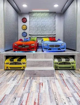 Комната в стиле гараж для мальчика